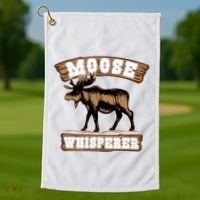 Moose Whisperer Bull Moose Golf Towel thumb 1