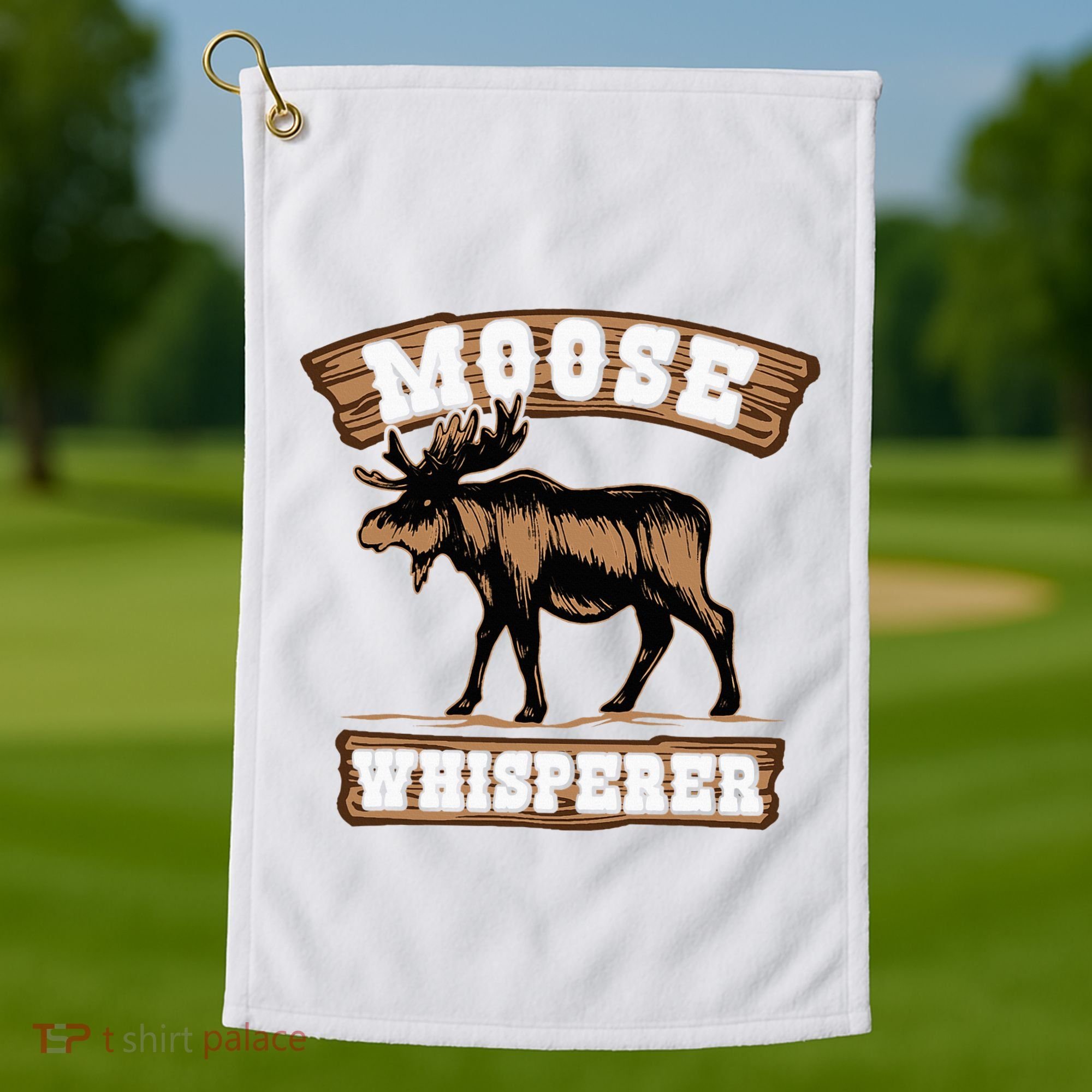 Moose Whisperer Bull Moose Golf Towel