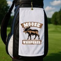 Moose Whisperer Bull Moose Golf Towel thumb 2