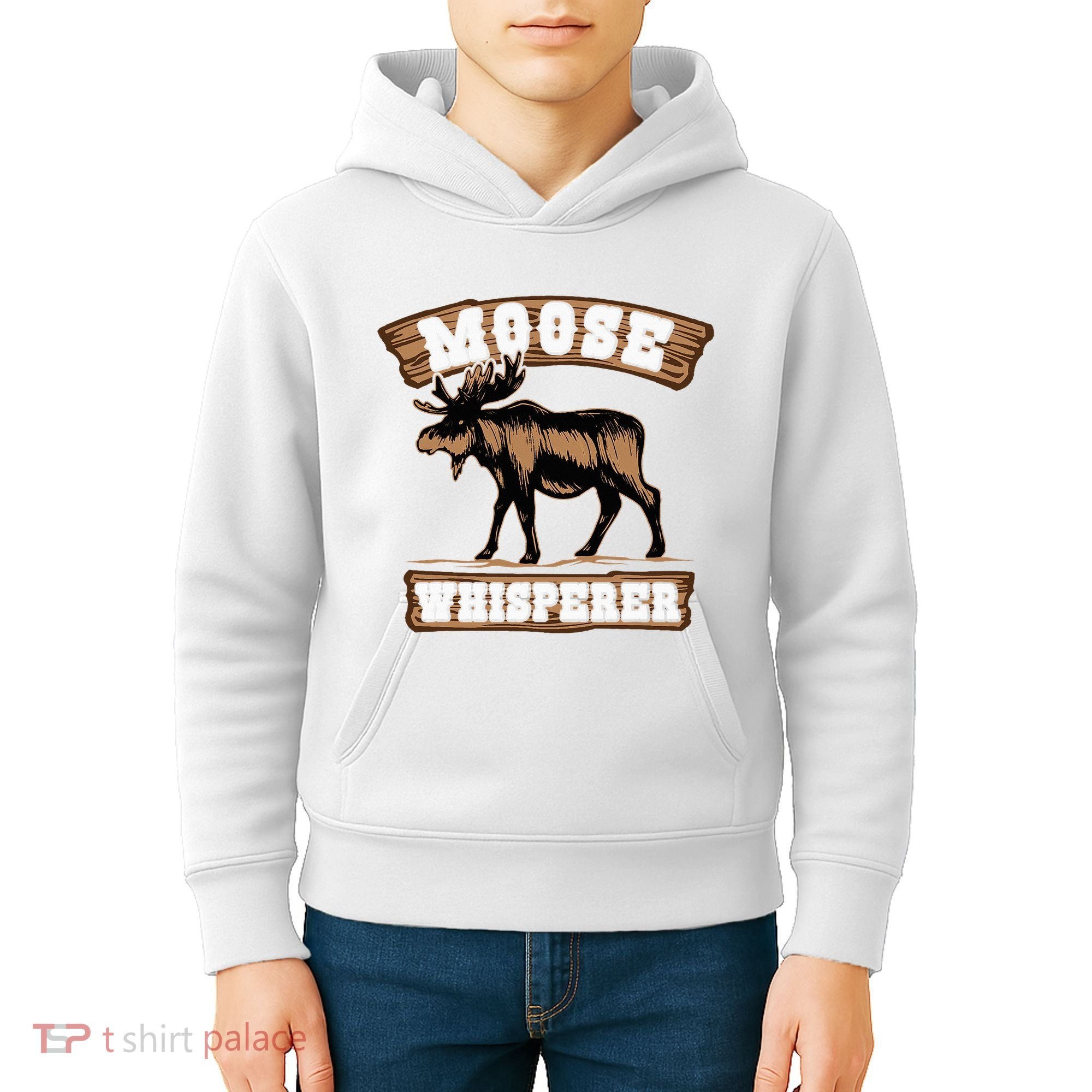 Moose Whisperer Bull Moose Kids Hoodie