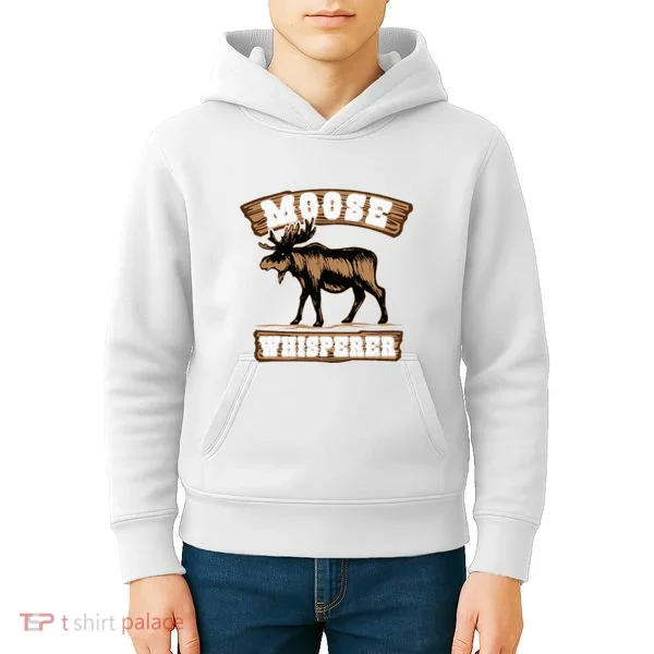 Moose Whisperer Bull Moose Kids Hoodie