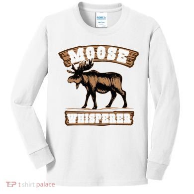 Moose Whisperer Bull Moose Kids Long Sleeve Shirt