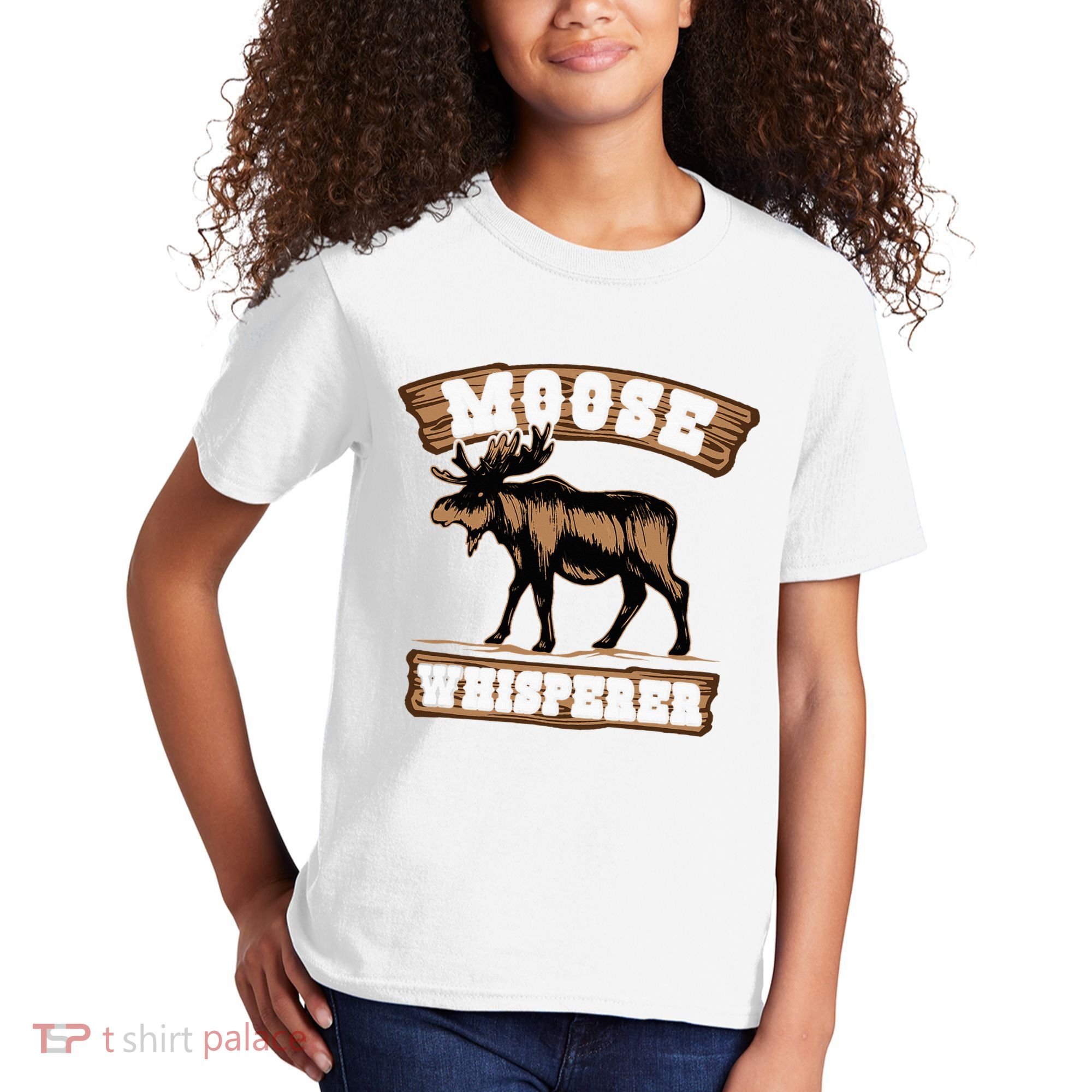 Moose Whisperer Bull Moose Kids T-Shirt