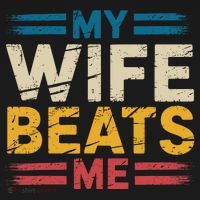 My Wife Beats Me Retro Funny Husband From Wife Fathers Day  Women's Tank Top thumb 5