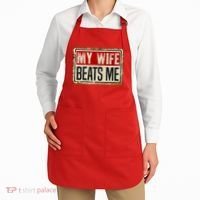 My Wife Beats Me Funny Husband Meme Apron thumb 2