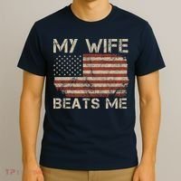 My Wife Beats Me Adult Humor Husband Sarcastic Saying T-Shirt thumb 3