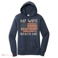 My Wife Beats Me Adult Humor Husband Sarcastic Saying Women's Hoodie thumb 0
