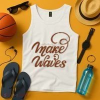Make Waves Beach Vacation Tank Top thumb 4