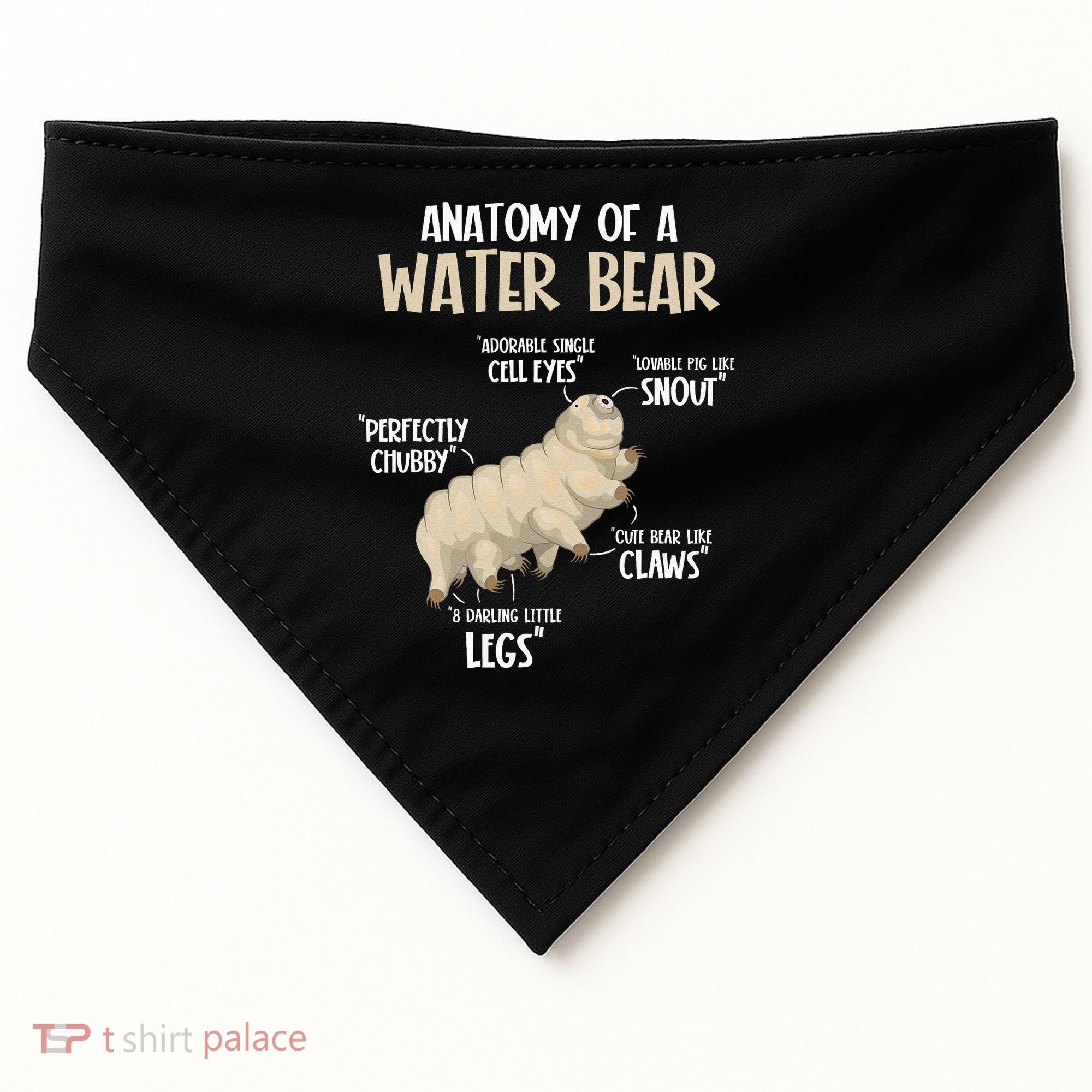 Microbiology Water Bear Science Facts Tardigrade Anatomy USA-Made Doggie Bandana
