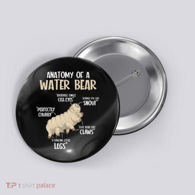Microbiology Water Bear Science Facts Tardigrade Anatomy Button