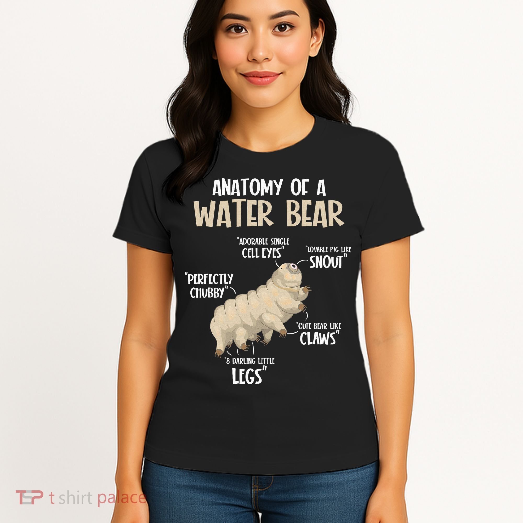 Microbiology Water Bear Science Facts Tardigrade Anatomy Women's T-Shirt