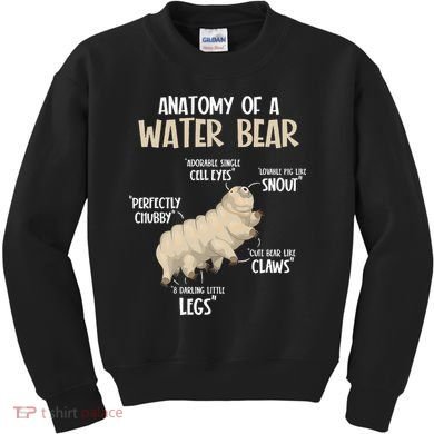 Microbiology Water Bear Science Facts Tardigrade Anatomy Kids Sweatshirt