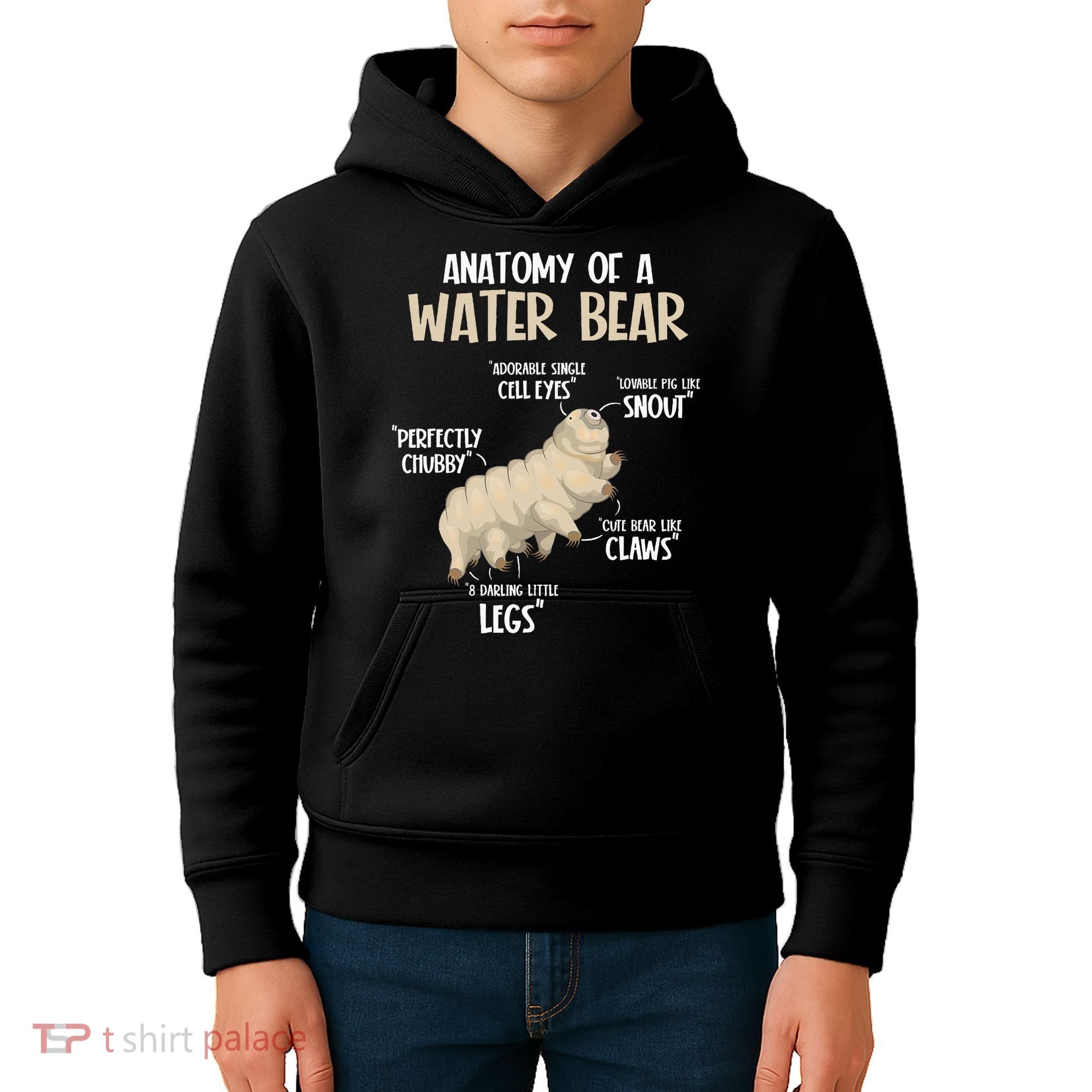 Microbiology Water Bear Science Facts Tardigrade Anatomy Kids Hoodie