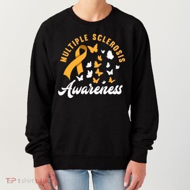 Ms Warrior Butterfly Ms Multiple Sclerosis Awareness Great Gift Women's Sweatshirt
