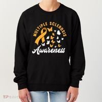 Ms Warrior Butterfly Ms Multiple Sclerosis Awareness Great Gift Women's Sweatshirt thumb 0