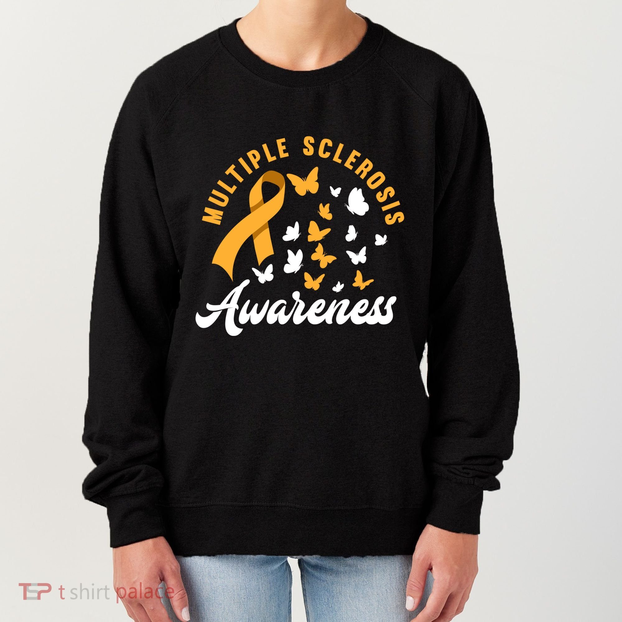 Ms Warrior Butterfly Ms Multiple Sclerosis Awareness Great Gift Women's Sweatshirt
