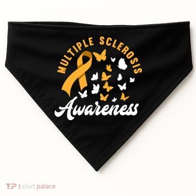 Ms Warrior Butterfly Ms Multiple Sclerosis Awareness Great Gift USA-Made Doggie Bandana