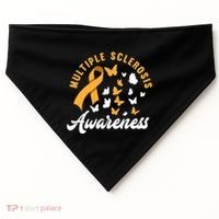 Ms Warrior Butterfly Ms Multiple Sclerosis Awareness Great Gift USA-Made Doggie Bandana thumb 0