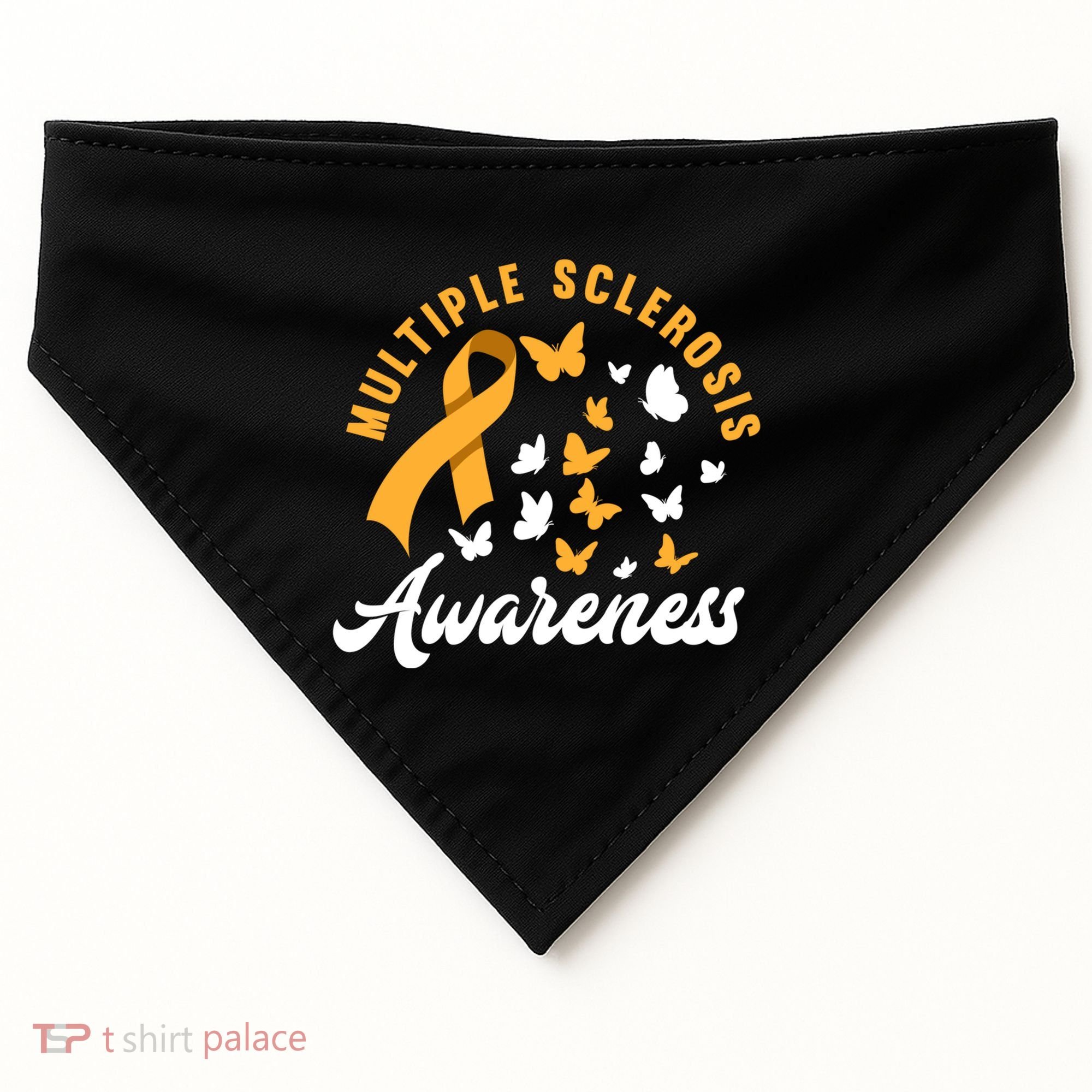 Ms Warrior Butterfly Ms Multiple Sclerosis Awareness Great Gift USA-Made Doggie Bandana