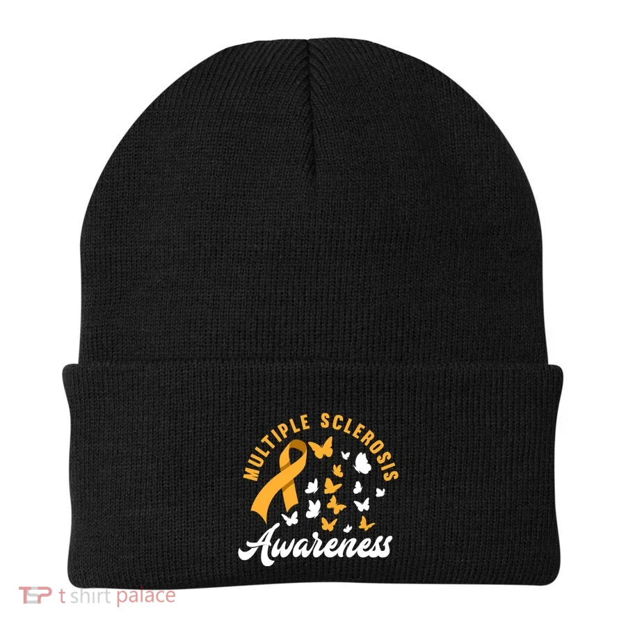 Ms Warrior Butterfly Ms Multiple Sclerosis Awareness Great Gift Beanie