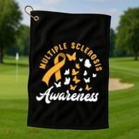 Ms Warrior Butterfly Ms Multiple Sclerosis Awareness Great Gift Golf Towel thumb 1