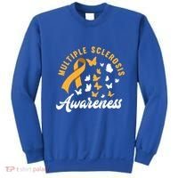 Ms Warrior Butterfly Ms Multiple Sclerosis Awareness Great Gift Sweatshirt thumb 0