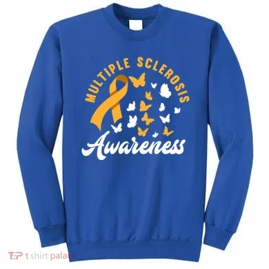 Ms Warrior Butterfly Ms Multiple Sclerosis Awareness Great Gift Sweatshirt