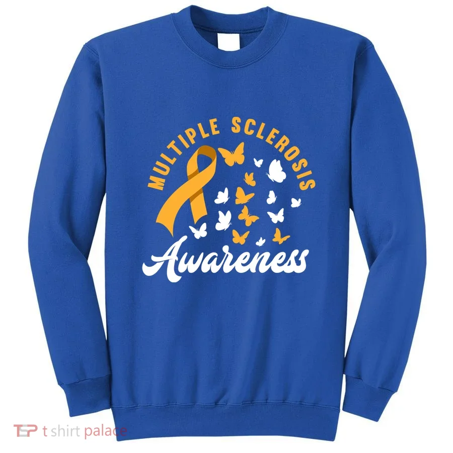 Ms Warrior Butterfly Ms Multiple Sclerosis Awareness Great Gift Sweatshirt
