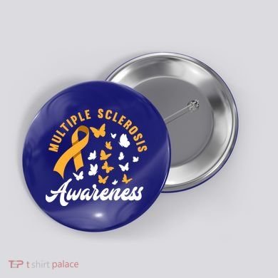 Ms Warrior Butterfly Ms Multiple Sclerosis Awareness Great Gift Button