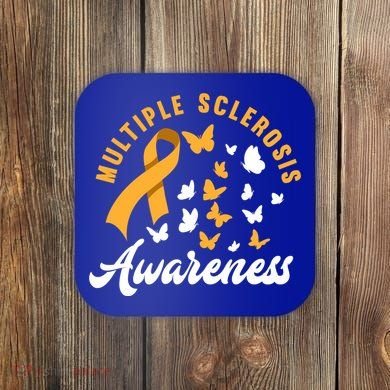 Ms Warrior Butterfly Ms Multiple Sclerosis Awareness Great Gift Coaster