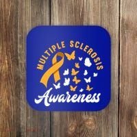 Ms Warrior Butterfly Ms Multiple Sclerosis Awareness Great Gift Coaster thumb 0
