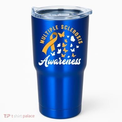 Ms Warrior Butterfly Ms Multiple Sclerosis Awareness Great Gift Tumbler