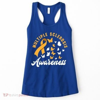 Ms Warrior Butterfly Ms Multiple Sclerosis Awareness Great Gift Women's Tank Top