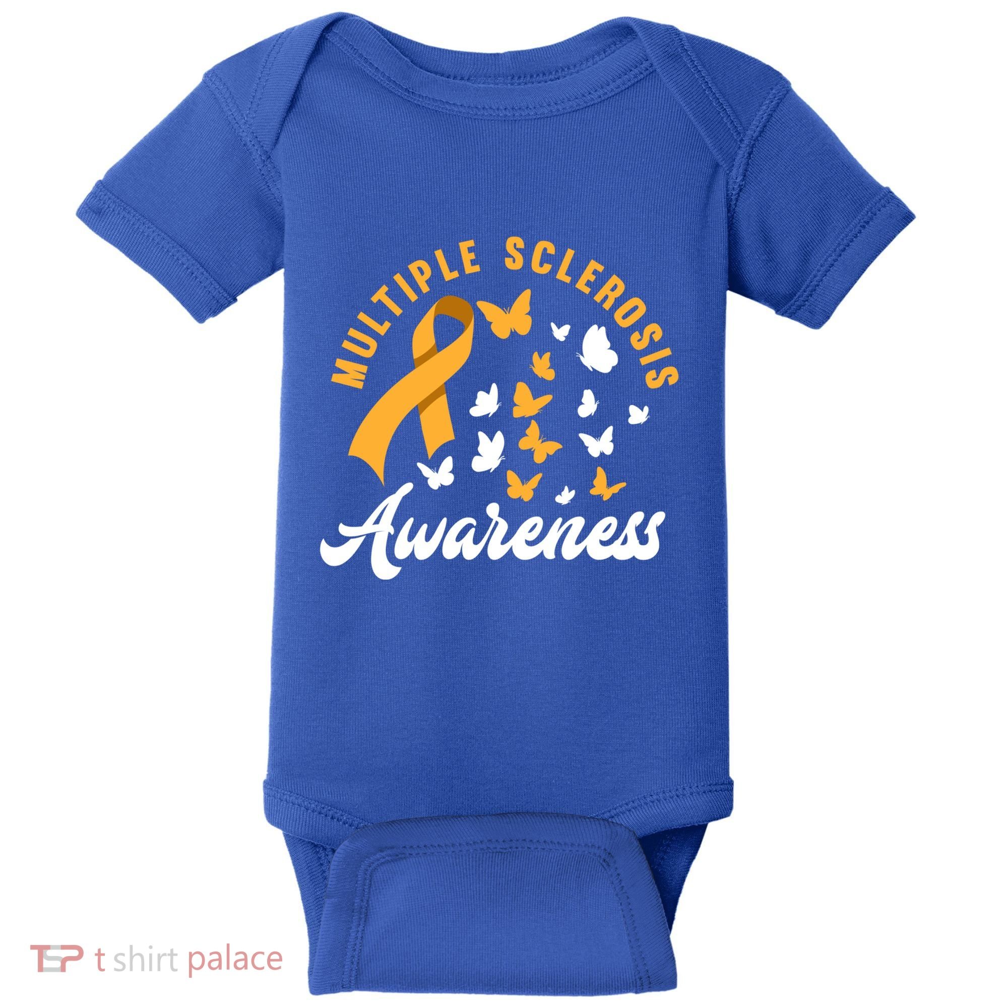 Ms Warrior Butterfly Ms Multiple Sclerosis Awareness Great Gift Baby Bodysuit