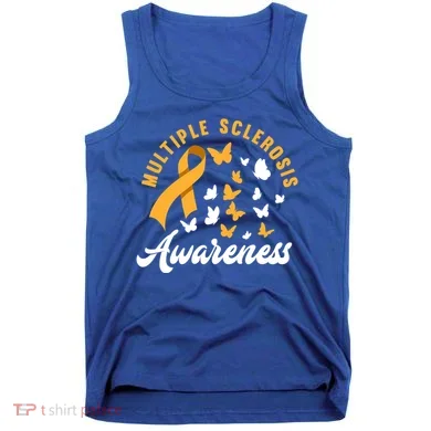 Ms Warrior Butterfly Ms Multiple Sclerosis Awareness Great Gift Tank Top