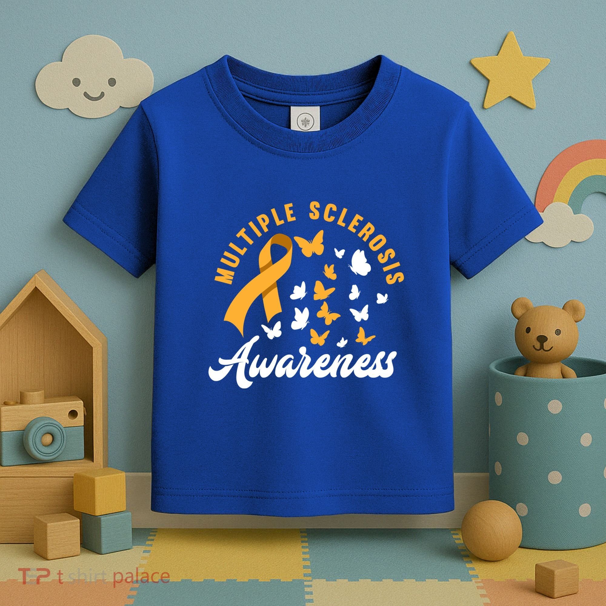Ms Warrior Butterfly Ms Multiple Sclerosis Awareness Great Gift Toddler T-Shirt