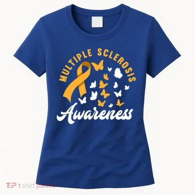 Ms Warrior Butterfly Ms Multiple Sclerosis Awareness Great Gift Women's T-Shirt