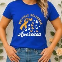 Ms Warrior Butterfly Ms Multiple Sclerosis Awareness Great Gift Women's T-Shirt thumb 2