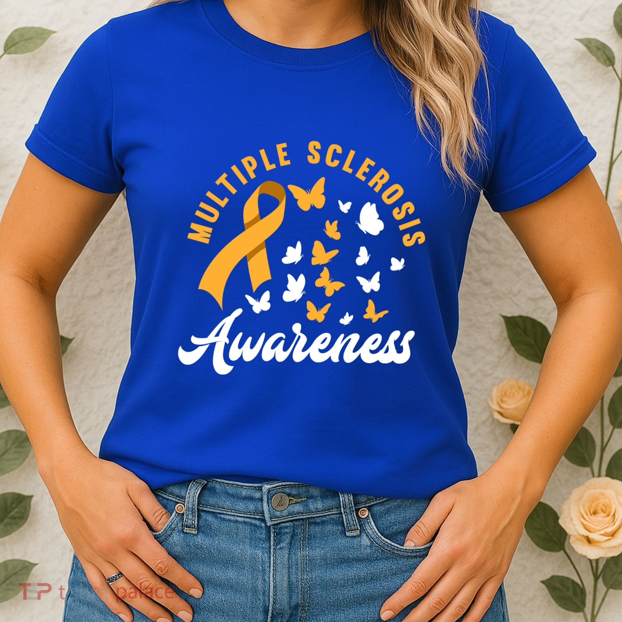 Ms Warrior Butterfly Ms Multiple Sclerosis Awareness Great Gift Women's T-Shirt