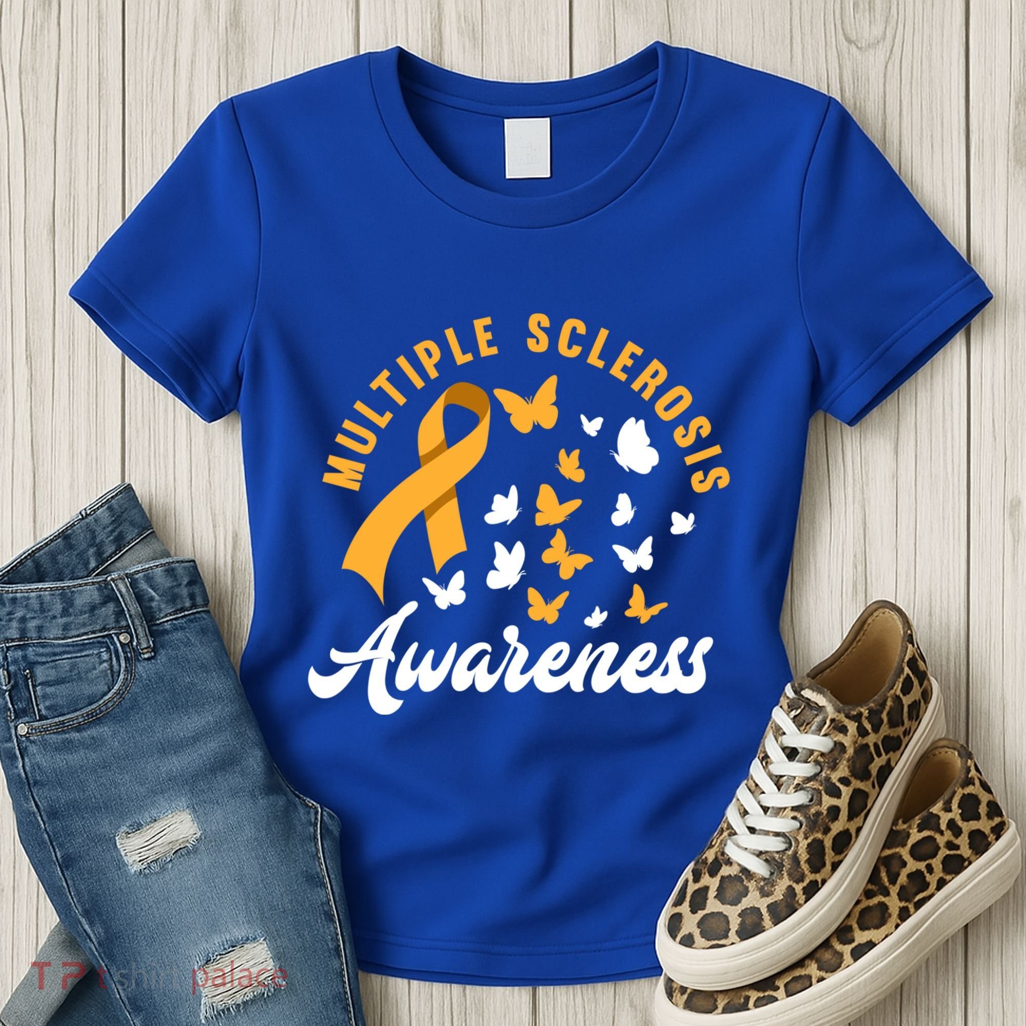 Ms Warrior Butterfly Ms Multiple Sclerosis Awareness Great Gift Women's T-Shirt