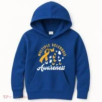 Ms Warrior Butterfly Ms Multiple Sclerosis Awareness Great Gift Kids Hoodie thumb 0