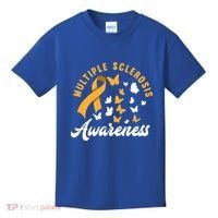 Ms Warrior Butterfly Ms Multiple Sclerosis Awareness Great Gift Kids T-Shirt thumb 0