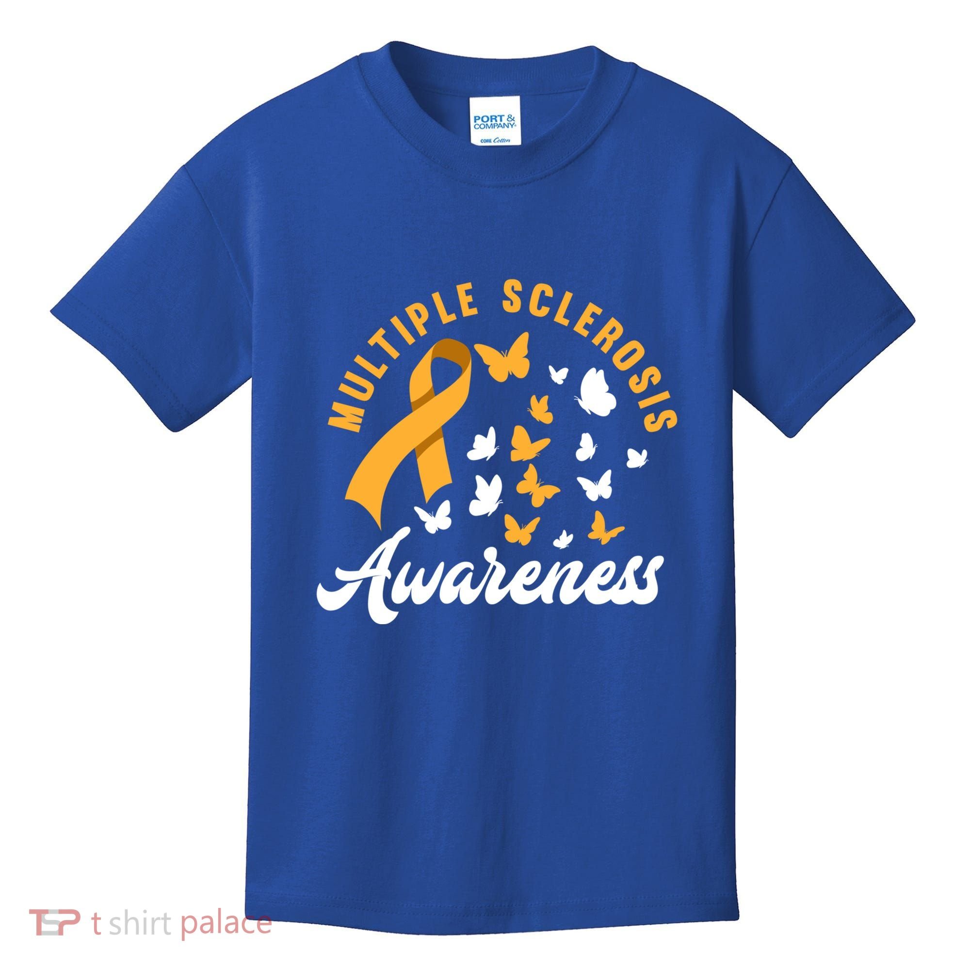 Ms Warrior Butterfly Ms Multiple Sclerosis Awareness Great Gift Kids T-Shirt