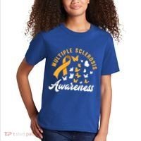 Ms Warrior Butterfly Ms Multiple Sclerosis Awareness Great Gift Kids T-Shirt thumb 2