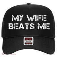 My Wife Beats Me Funny Husband Hat thumb 0