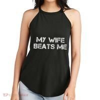 My Wife Beats Me Funny Husband Women's Perfect Tri Rocker Tank thumb 2