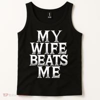 My Wife B.e.a.t.s Me Funny Husband Joke  Tank Top thumb 2