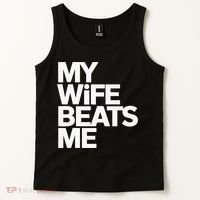 My Wife Beats Me Husband Funny Tank Top thumb 2