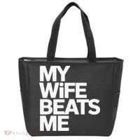 My Wife Beats Me Husband Funny Tote Bag thumb 0