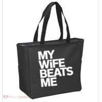 My Wife Beats Me Husband Funny Tote Bag thumb 2